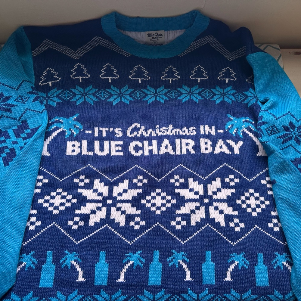 NWOT Ugly Xmas Sweater: Blue Chair Bay Kenny Chesney’s Rum Co.
